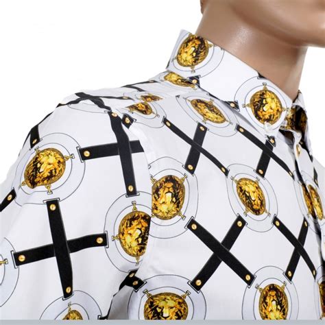 versace lion button down mens|Versace heads for sale.